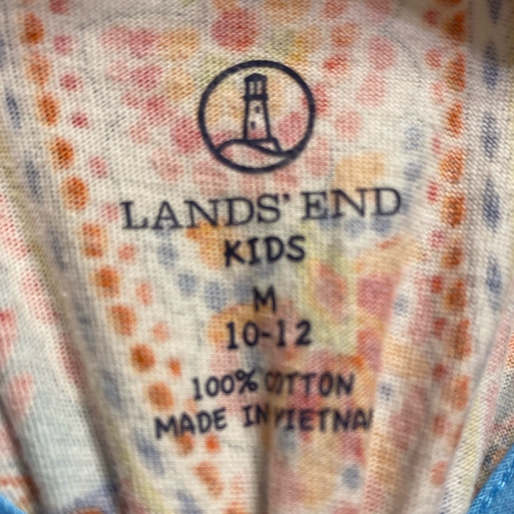 🌸Land’s End Kids Colorful Paisley Sleeveless Dress Size  Medium (10/12) - Picture 6 of 7
